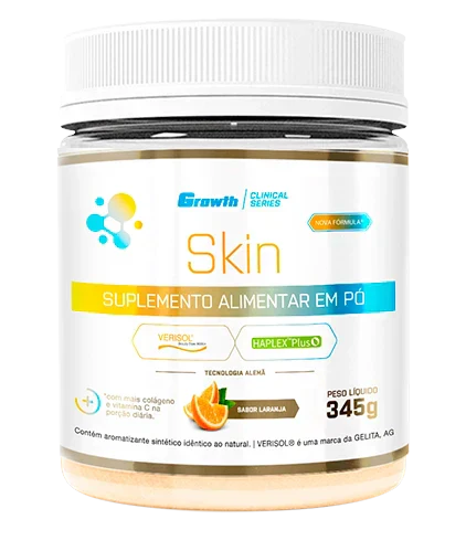 GROWTH SKIN 345G (COLÁGENO TIPO 1 + COLÁGENO VERISOL� + ÁCIDO HIALURÔNICO + VITAMINA C) - GROWTH SUPPLEMENTS